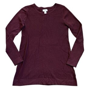Kenar 100% Extra Fine Merino Wool Sweater Women’s S Burgundy Button Detail